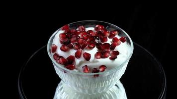 Pomegranate Seeds On Yogurt video