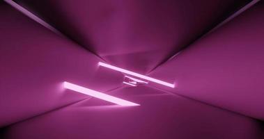 túnel de metal con luz de neón rosa