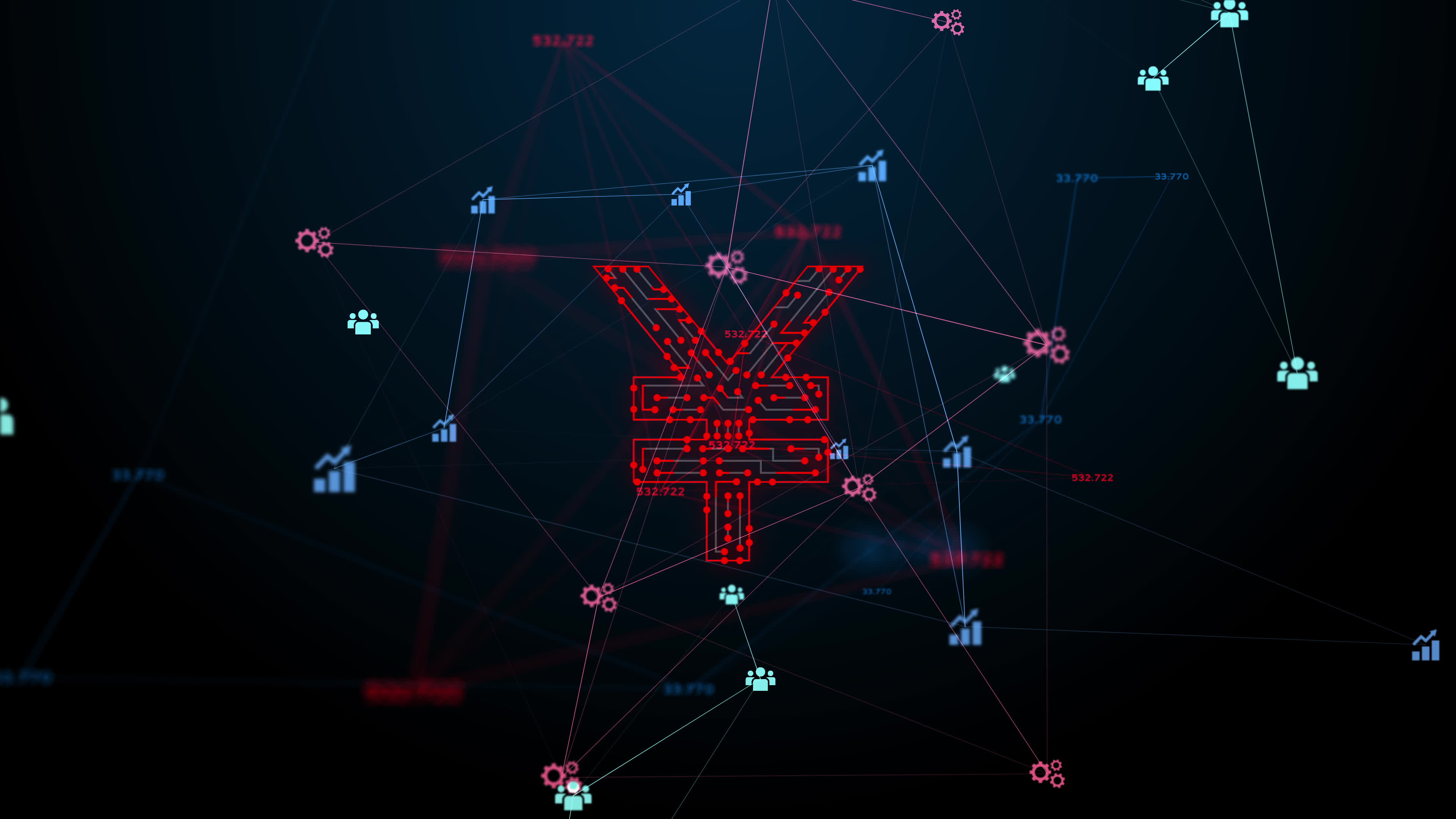 New Yuan digital currency of China, red line circuit design 2020787 Stock Video at Vecteezy