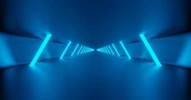 metalen tunnel met blauw neonlicht video