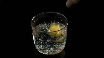 Plastic Ice Cubes Tonic Water in Slow Motion video