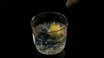 Plastic Ice Cubes Tonic Water in Slow Motion video