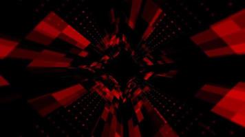 Moving forward inside abstract red rectangular tunnel 4k video