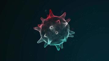 Corona virus renderização em 3d do micro fundo da célula, covid-19 video