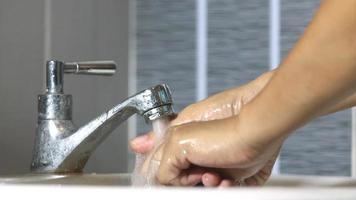 Woman washing hands  video