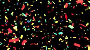 sömlös ögla blanka färgglada ljusa konfetti över svart bakgrund video