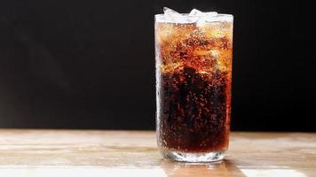 Cola Drink with ice in a glass, Montage video