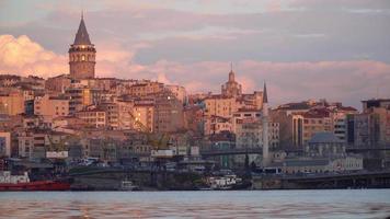 The Galata Tower with The Golden Horn video