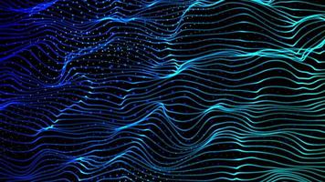 animation de surface ondulée de ligne futuriste de données volumineuses en boucle transparente video
