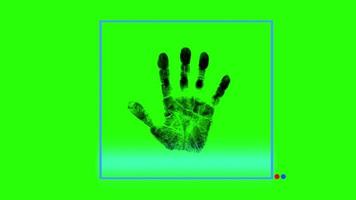 handprint palm digitalização senha tela verde video