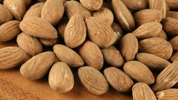 Almond on Wooden Background