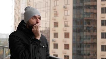 Guy smoking a cigarette video