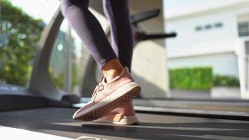 Feet Walking on Treadmill video