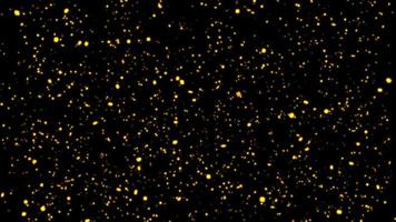 sömlös ögla glöd glänsande gyllene konfetti över svart bakgrund video
