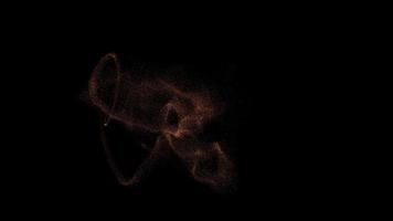Small golden ember dust particles motion in dark background video