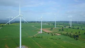 Wind turbines aerial shot.