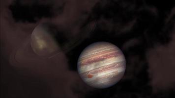 Jupiter et Saturne dans le ciel nocturne video