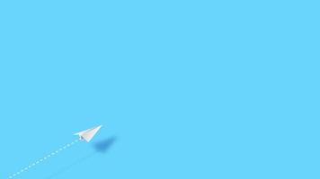 Paper airplane flying over sky Animation