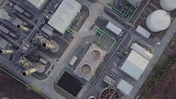 Aerial top view shot of power plants. video