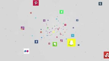 Fly Through Social Networks White 4K video