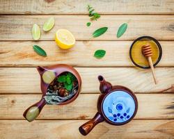 Assortment of dried herbal tea photo