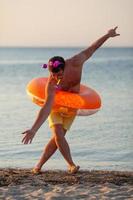 Man in a floatie photo
