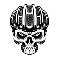 Ilustración vectorial de una calavera ciclista vector