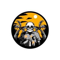 skull summer vibes vector