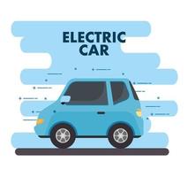 Electric blue car, environment friendly concept vector