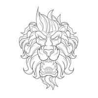 vector hand drawn illustration of lion