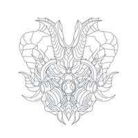 vector hand drawn illustration of dragon