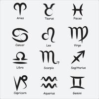 símbolos del zodíaco y astrológicos vector