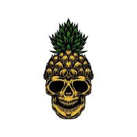 skull pineaple summer design vector