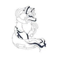 fox inking illustration artwork vector