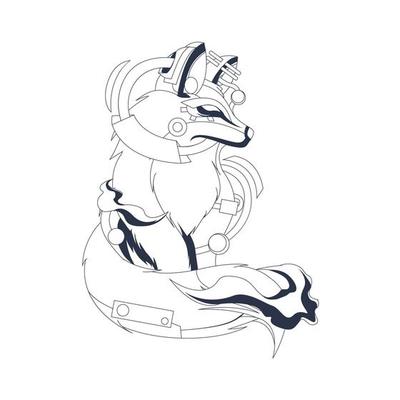 fox inking illustration artwork