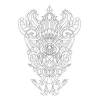 vector hand drawn illustration of garuda culture indonesian