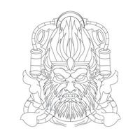 vector hand drawn illustration of angry monkey