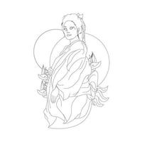 vector dibujado a mano ilustración de geisha