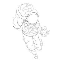 vector hand drawn illustration of astronaut fight