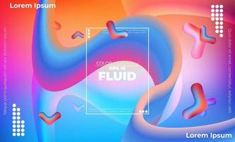 Abstract fluid color pattern of neon color liquid gradient background with modern geometric dynamic motion style Suitable For Wallpaper, Banner, Background, Card, Book Illustration, landing page, vector