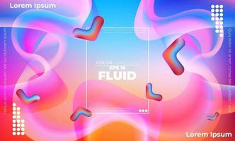 Abstract fluid color pattern of neon color liquid gradient background with modern geometric dynamic motion style Suitable For Wallpaper, Banner, Background, Card, Book Illustration, landing page, vector