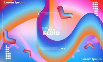 Abstract fluid color pattern of neon color liquid gradient background with modern geometric dynamic motion style Suitable For Wallpaper, Banner, Background, Card, Book Illustration, landing page, vector