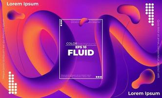 Abstract fluid color pattern of neon color liquid gradient background with modern geometric dynamic motion style Suitable For Wallpaper, Banner, Background, Card, Book Illustration, landing page, vector