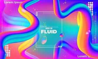 Abstract fluid color pattern of neon color liquid gradient background with modern geometric dynamic motion style Suitable For Wallpaper, Banner, Background, Card, Book Illustration, landing page, vector