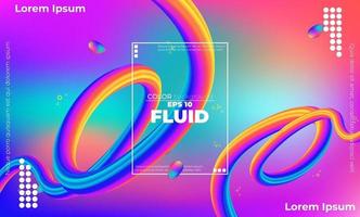 Abstract fluid color pattern of neon color liquid gradient background with modern geometric dynamic motion style Suitable For Wallpaper, Banner, Background, Card, Book Illustration, landing page, vector