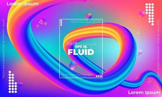 Abstract fluid color pattern of neon color liquid gradient background with modern geometric dynamic motion style Suitable For Wallpaper, Banner, Background, Card, Book Illustration, landing page, vector