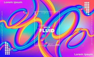 Abstract fluid color pattern of neon color liquid gradient background with modern geometric dynamic motion style Suitable For Wallpaper, Banner, Background, Card, Book Illustration, landing page, vector