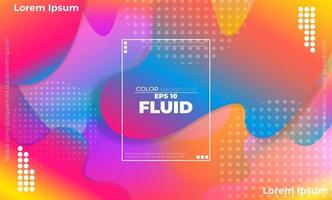 Abstract fluid color pattern of neon color liquid gradient background with modern geometric dynamic motion style Suitable For Wallpaper, Banner, Background, Card, Book Illustration, landing page, vector