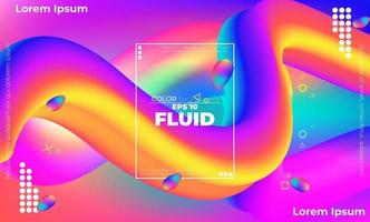 Abstract fluid color pattern of neon color liquid gradient background with modern geometric dynamic motion style Suitable For Wallpaper, Banner, Background, Card, Book Illustration, landing page, vector