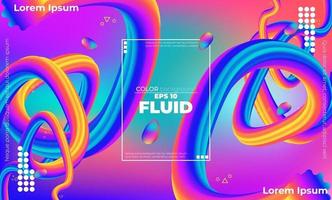 Abstract fluid color pattern of neon color liquid gradient background with modern geometric dynamic motion style Suitable For Wallpaper, Banner, Background, Card, Book Illustration, landing page, vector